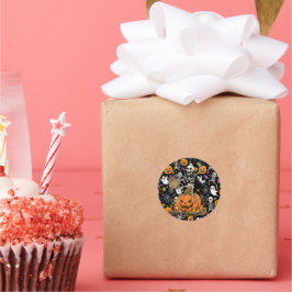 Spooky Skeletons For Halloween Ronde Sticker