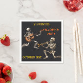 Spooky Skeletons Halloween Party Gepersonaliseerd Servet (Insitu)