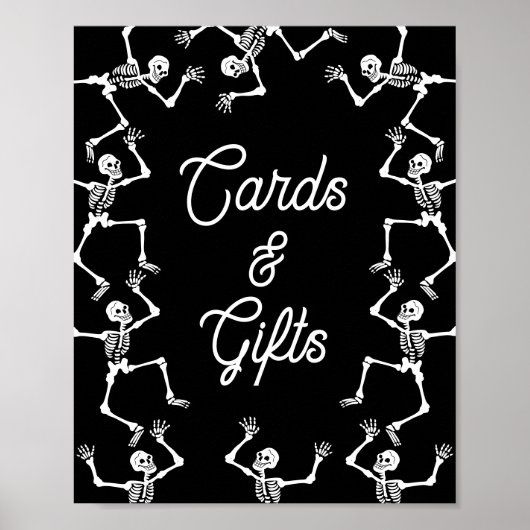 Spooky Skeletons Kaarten en geschenken Baby shower Poster (Voorkant)