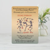 Spooky skeletten dansen - Halloween Party Kaart (Staand voorkant)