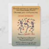 Spooky skeletten dansen - Halloween Party Kaart (Voorkant)