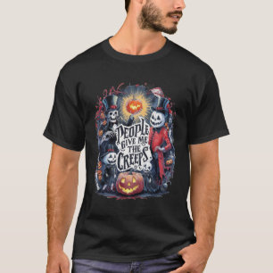 Spooky skeletten en pompoenen t-shirt