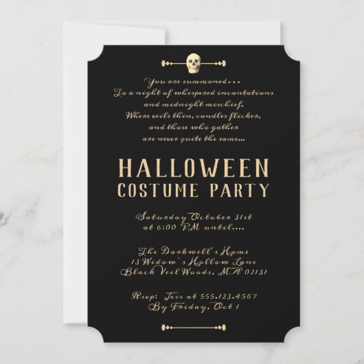 Spooky Skull Adult Halloween Party Kaart (Voorkant)