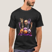 Spooky Skull and Skeleton Mannen T-shirt (Voorkant)