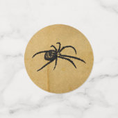 Spooky  Skull Antiek Halloween Zwart/Goud Confetti (Kleine voorkant)