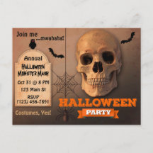 Spooky Skull, Bats and Spider Halloween