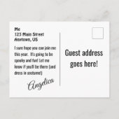 Spooky Skull, Bats and Spider Halloween Uitnodiging Briefkaart (Achterkant)