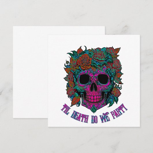 Spooky Skull Day van de Dode Halloween botten Kaart (Voorkant / Achterkant)