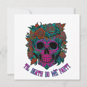 Spooky Skull Day van de Dode Halloween botten Kaart