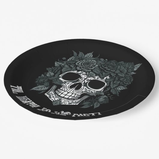 Spooky Skull Day van de Dode Halloween botten Papieren Bordje (Gekanteld)