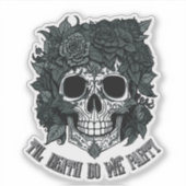Spooky Skull Day van de Dode Halloween botten Sticker (Voorkant)