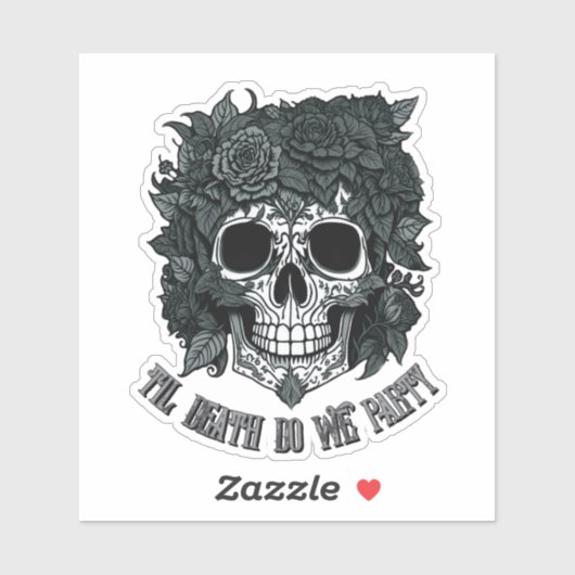 Spooky Skull Day van de Dode Halloween botten Sticker (Vel)