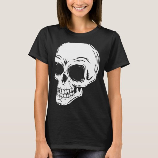 Spooky Skull Death Nightmare Fear Skeleton Costuum T-shirt (Voorkant)