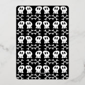 Spooky Skull en Ghost Boo. Script Halloween-foto Folie Feestdagenkaart (Achterkant)