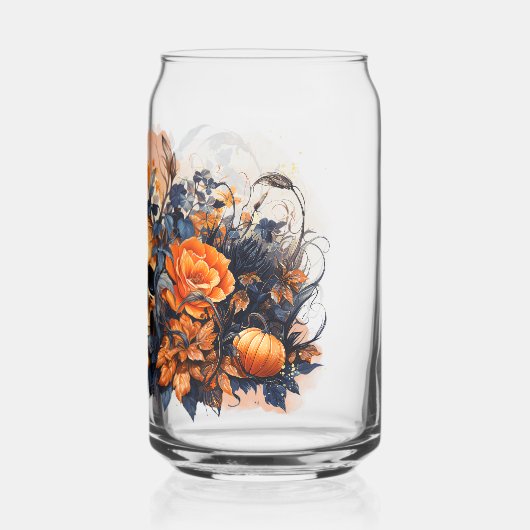 Spooky Skull Halloween bedrukt blik glas (Achterkant)