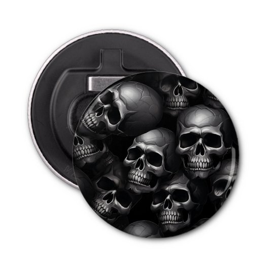 Spooky Skull Halloween Button Flesopener (Voorkant)