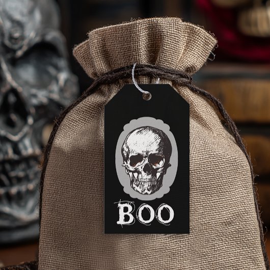 Spooky Skull Halloween Cadeaulabel