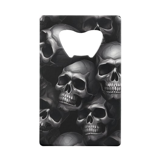 Spooky Skull Halloween Creditkaart Flessenopener (Voorkant)