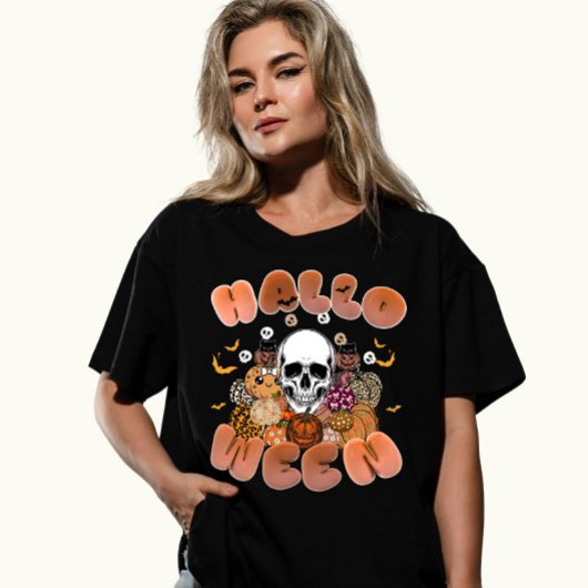 Spooky Skull Halloween Custom T-shirt