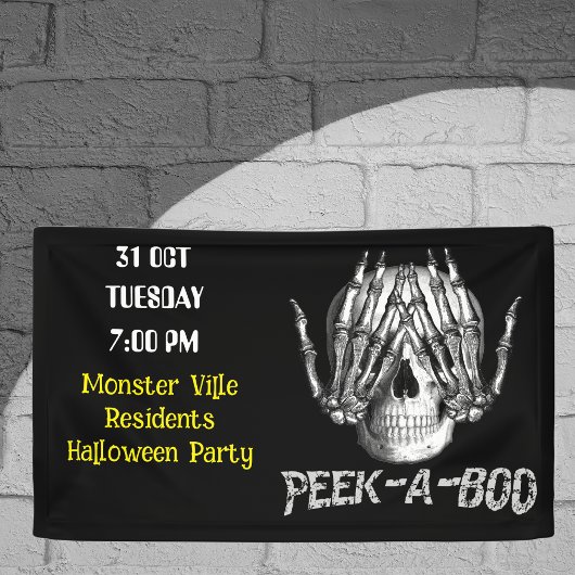 Spooky Skull Halloween gemeenschap familie Spandoek