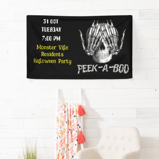 Spooky Skull Halloween gemeenschap familie Spandoek (Insitu)
