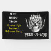 Spooky Skull Halloween gemeenschap familie Spandoek (Horizontaal)