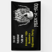 Spooky Skull Halloween gemeenschap familie Spandoek (Verticaal)