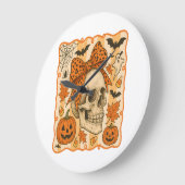 Spooky Skull Halloween Grote Klok (Hoek)