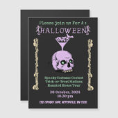 Spooky Skull Halloween Invitation Magnetische Kaar (Voorkant / Achterkant)