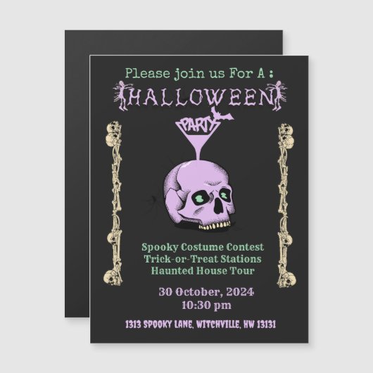  Spooky Skull Halloween Uitnodiging (Voorkant / Achterkant)