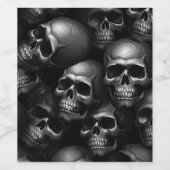 Spooky Skull Halloween Wijn Etiket (Enkel label)