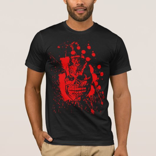 Spooky Skull in Pool of Blood T-shirt (Voorkant)