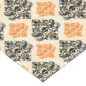 Spooky Skull Pattern Black Oranje Gold Halloween Tafelkleed (Gekanteld)