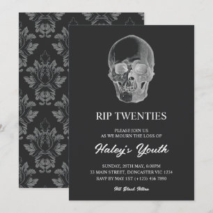 Spooky Skull RIP Twenties 20s Grappig 30e verjaard Kaart