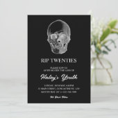 Spooky Skull RIP Twenties 20s Grappig 30e verjaard Kaart (Staand voorkant)