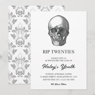 Spooky Skull RIP Twenties 20s Grappig 30e verjaard Kaart