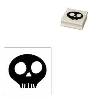 Spooky Skull Rubber Stamp Rubberstempel