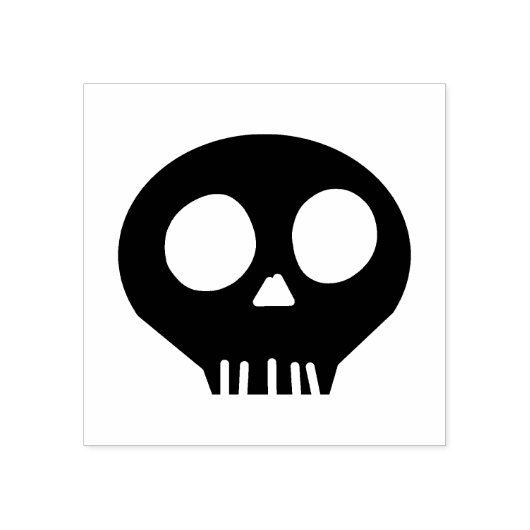 Spooky Skull Rubber Stamp Rubberstempel (Afrduk)