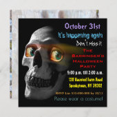 Spooky Skull Scary Halloween Kaart (Voorkant / Achterkant)