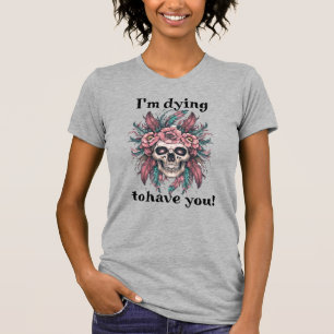 Spooky Skull Shirt Halloween -bewerkbare tekst