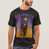 Spooky Skull Skeleton Halloween T-shirt (Voorkant)