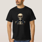 Spooky Skull & Skeleton Rib Cage T-shirt (Voorkant)