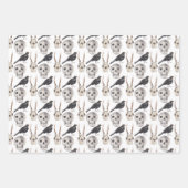 Spooky Skull Snake Black Raven Crow Inpakpapier Vel (Voorkant 3)