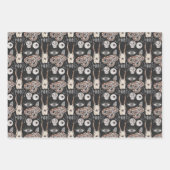 Spooky Skull Snake Black Raven Crow Inpakpapier Vel (Voorkant)