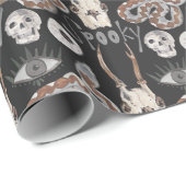 Spooky Skull Snake Eye Black Cadeaupapier (Rol Hoek)