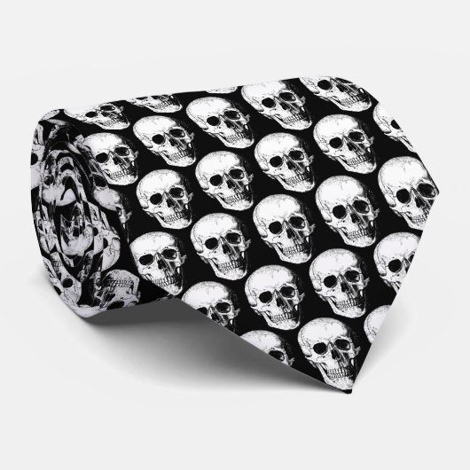 Spooky Skull Stropdas (Opgerold)