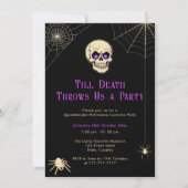 Spooky Skull Volwassen Halloween Kostuumfeest Kaart (Voorkant)