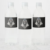 Spooky Skull Water Bottle Label - Halloween & Goth Waterfles Etiket (Flessen)