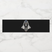 Spooky Skull Water Bottle Label - Halloween & Goth Waterfles Etiket (Enkel label)