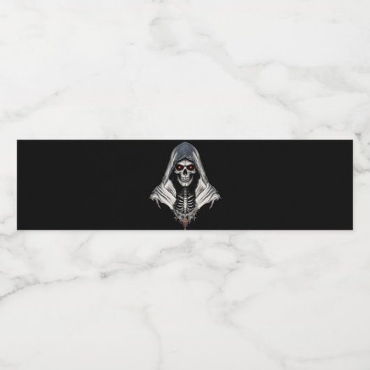 Spooky Skull Water Bottle Label - Halloween & Goth Waterfles Etiket (Enkel label)